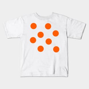 Orange on White Polka Dots Kids T-Shirt